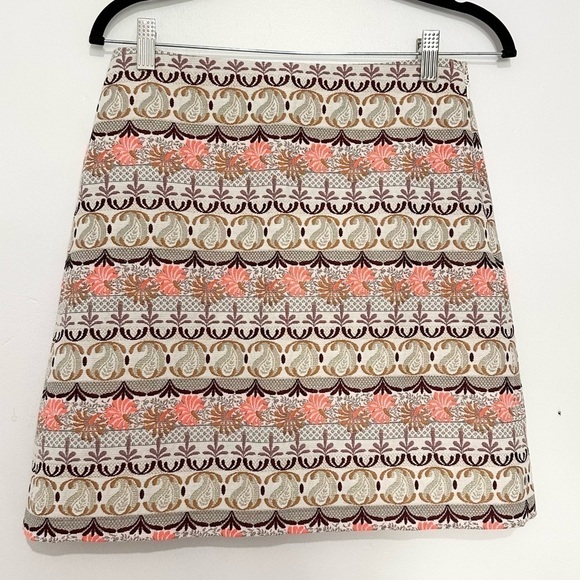 LOFT Shimmer Mosaic Shift Skirt Jacquard Print Mini size 0 - Picture 1 of 6